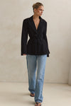 Noir Tailored Cinched Blazer in Black - Sleek, Structured & Figure-Flattering