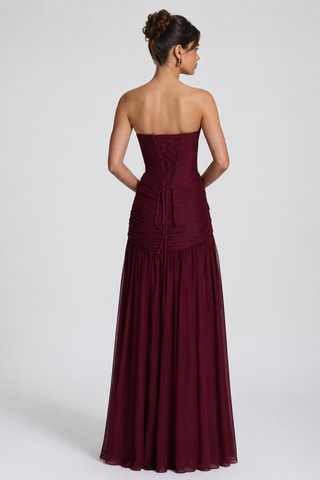 Vestido largo Batur- Laca cereza