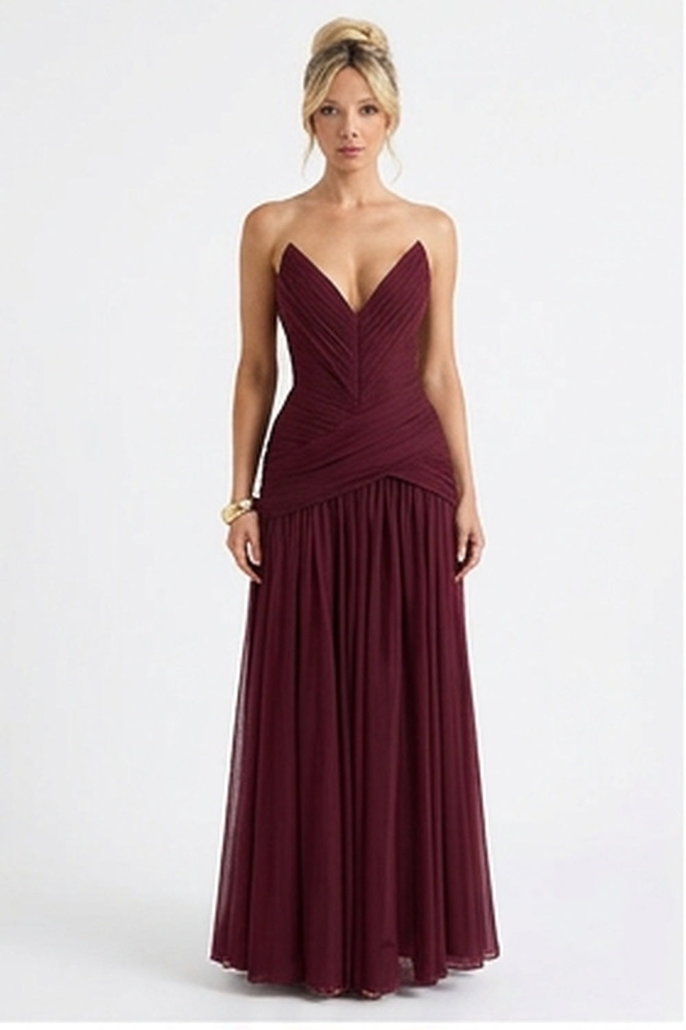 Vestido largo Batur- Laca cereza